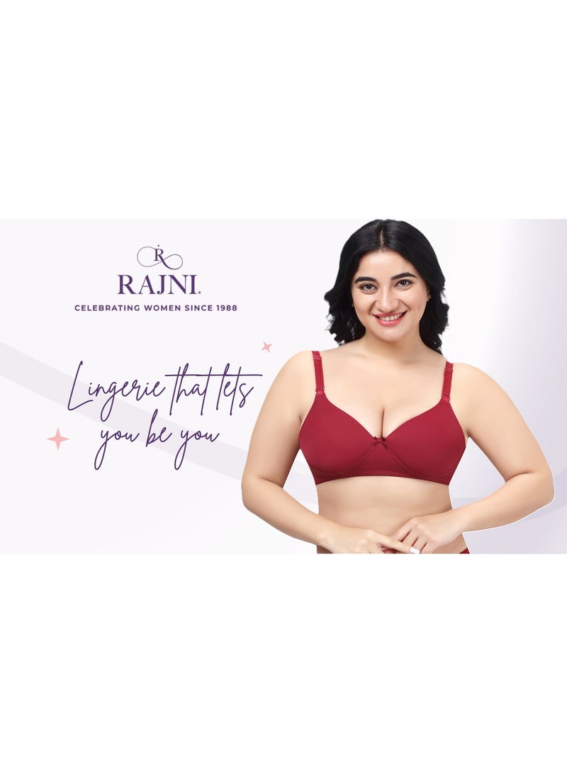 راجني حمالة صدر نسائية مقاس C، ناعمة كالحرير، مصنوعة من الإسباندكس، بدون خياطة، مبطنة، تغطية متوسطة، بدون أسلاك، طبقتين، قابلة للتمدد لرفع الصدر - Image 3