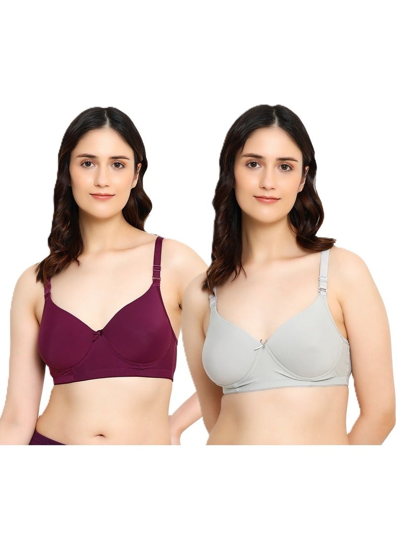 راجني حمالة صدر نسائية مقاس C، ناعمة كالحرير، مصنوعة من الإسباندكس، بدون خياطة، مبطنة، تغطية متوسطة، بدون أسلاك، طبقتين، قابلة للتمدد لرفع الصدر - Image 1