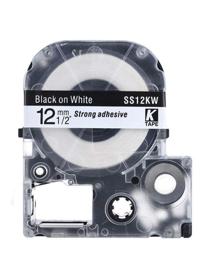NIBEMINENT Tape Cartridge For Kingjim Epson Label Printer LW400/LW600/SR230C/SR230CH/SR530C/SR550C Black/White  - Image 5