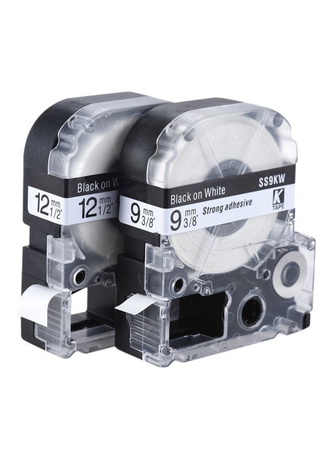 NIBEMINENT Tape Cartridge For Kingjim Epson Label Printer LW400/LW600/SR230C/SR230CH/SR530C/SR550C Black/White  - Image 2