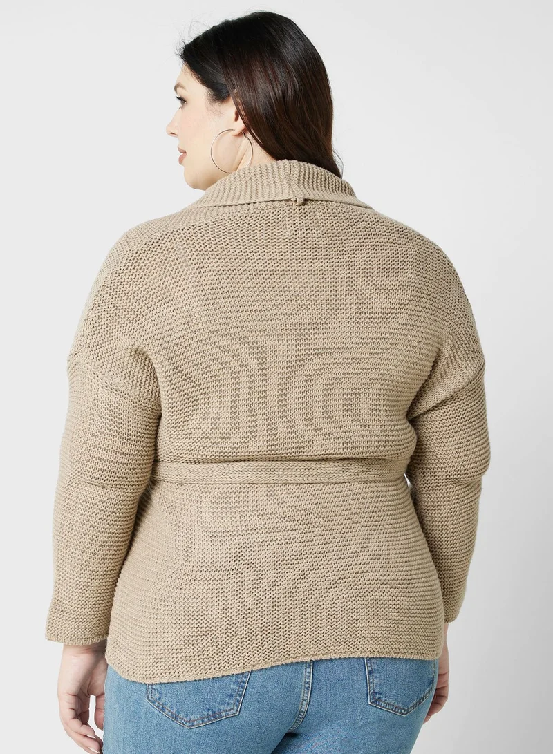 Ella Plus Cardigan With belt