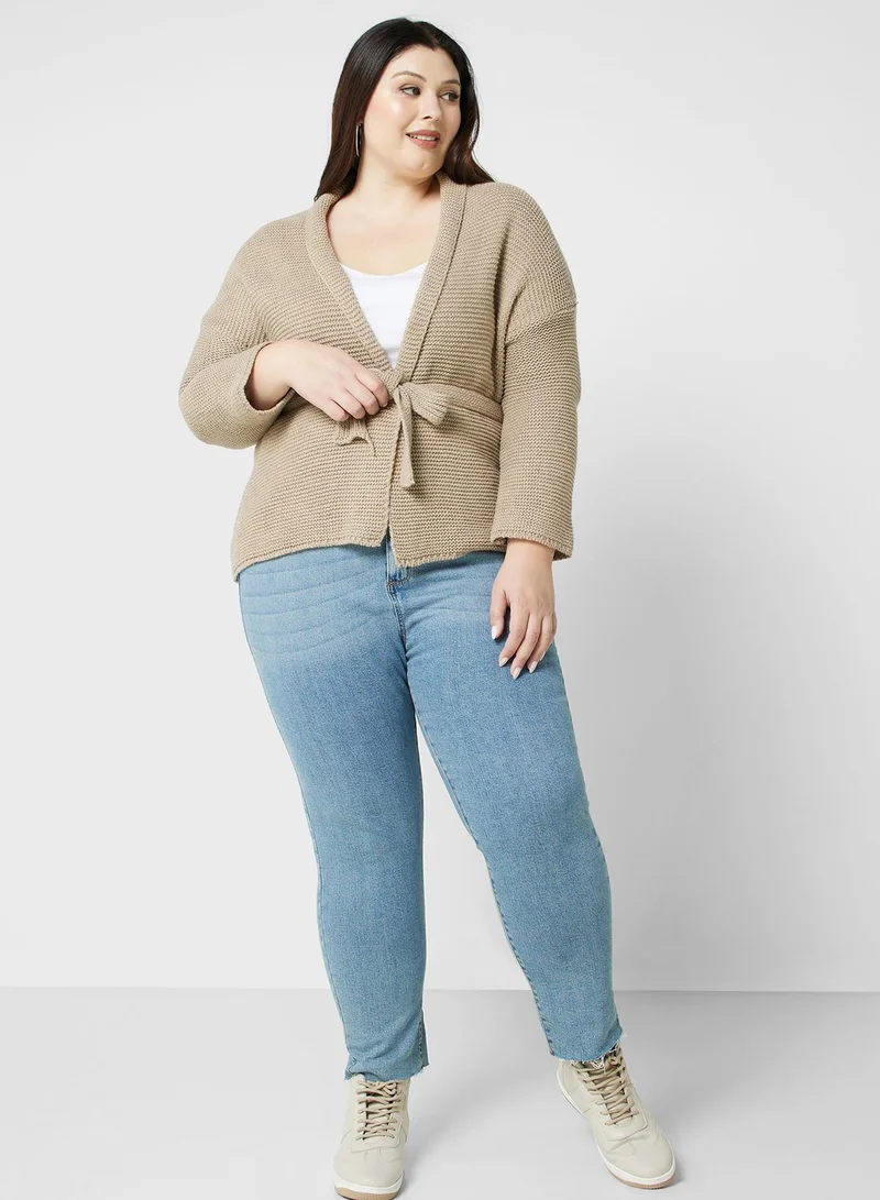 Ella Plus Cardigan With belt