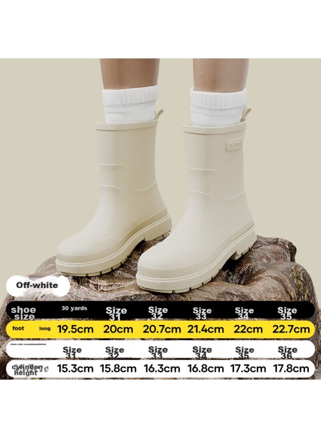 Moremerry Mumenger Children's Rain Boots, Non-slip Waterproof School Shoes For Boys And Girls, Durable Water Shoes, Beige, Size 35 - Image 1