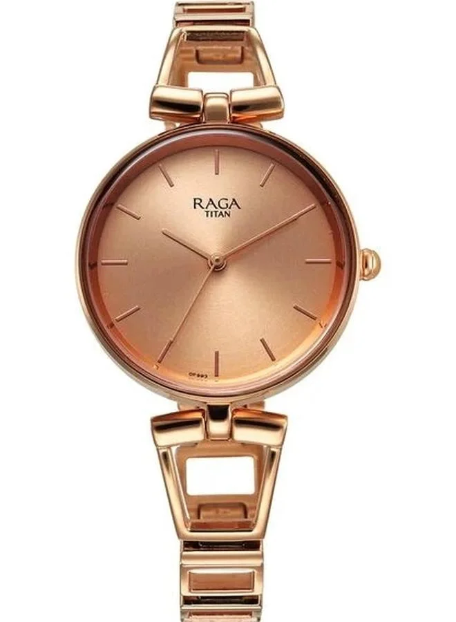 TITAN Women's Analog Display Watch With Rose Gold Metal Strap - 2747WM01