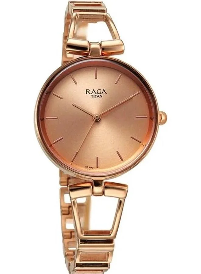 TITAN Women's Analog Display Watch With Rose Gold Metal Strap - 2747WM01