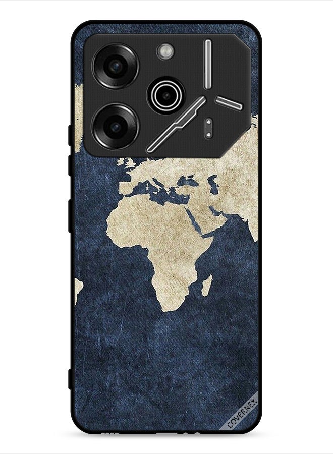 Covernex Tecno Pova 6 Pro 5G Protective Case Cover Map On Jeans Pattern - Image 1