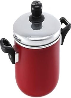 El Dahan Bianco Non-Stick Pot with Aluminium Lid, 20 cm - Red and Silver