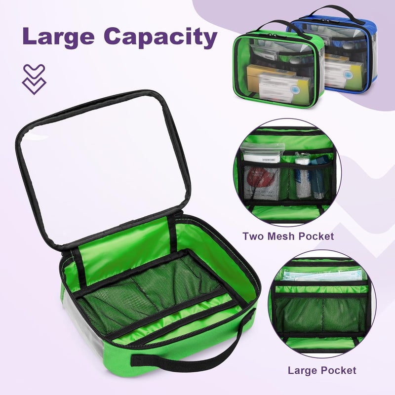Trunab 4 Pcs First Aid Bag Empty Medical Pouch Color Coded Clear Zippered Pouches for Organizing Emergency Kits Medicine for Home Outdoor Car Supplies Bag Only - Image 3
