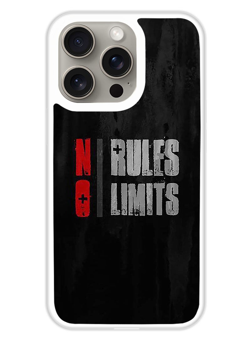 Theodor Protective Case Cover For APPLE IPHONE 15 Pro No Rules (White Bumper) - Image 1