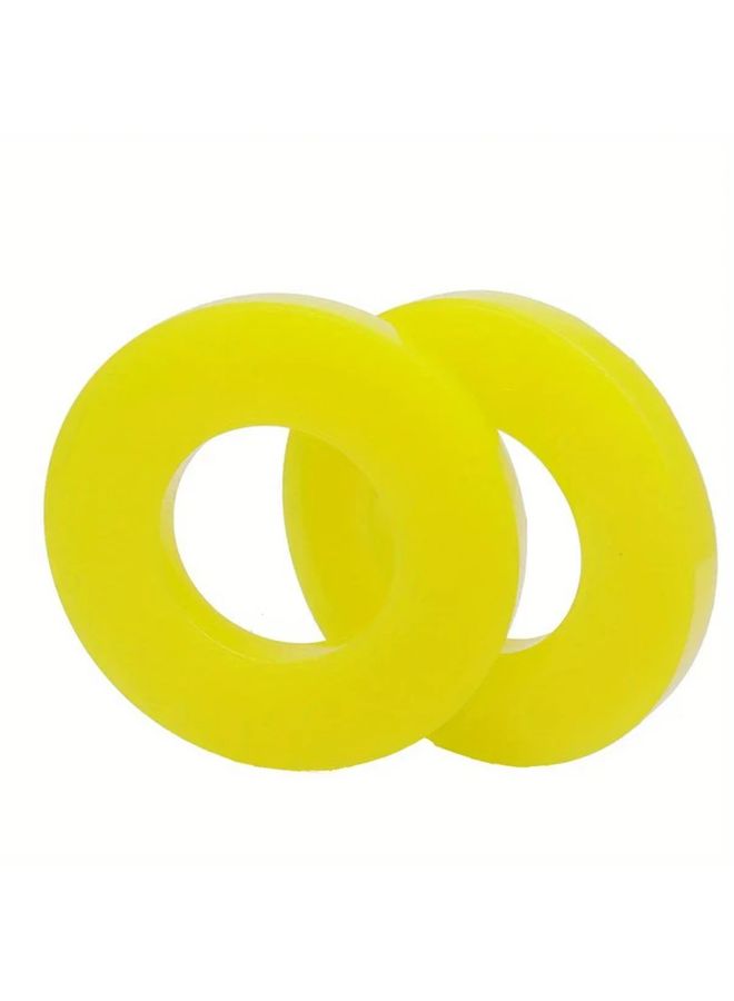 2 Pcs Yellow Silencer Pad Rubber Bushing Dampers Universal Front Strut Tower Mount Suspension Shock Absorbing Bearing Washer Over Bumps - Image 2