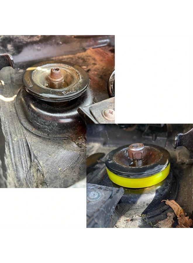 2 Pcs Yellow Silencer Pad Rubber Bushing Dampers Universal Front Strut Tower Mount Suspension Shock Absorbing Bearing Washer Over Bumps - Image 4