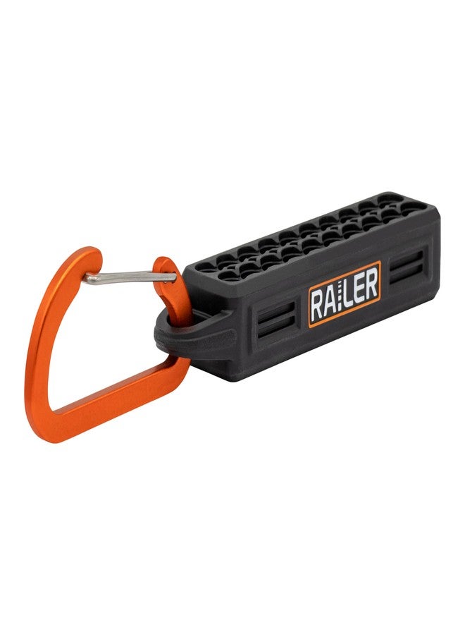Railer Screwdriver Bit Holder Storage Organizer - Railer 20-Hole Black Bit Holder with Carabiner - Image 1