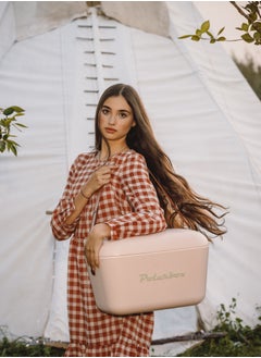 Polarbox Polarbox® 12 L Ice Box - Portable - Rigid Thermal Insulated Cooler Box - For Outdoor Beach Picnic, Party Drinks & Food Use - Storage Box - Pop - Nude/Cyan Cooler with Cyan Leather Strap  - Image 3
