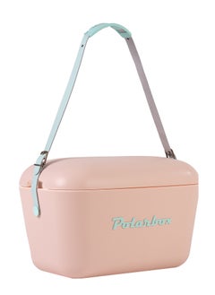 Polarbox Polarbox® 12 L Ice Box - Portable - Rigid Thermal Insulated Cooler Box - For Outdoor Beach Picnic, Party Drinks & Food Use - Storage Box - Pop - Nude/Cyan Cooler with Cyan Leather Strap  - Image 2