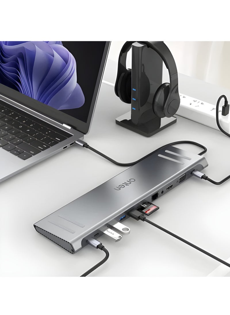 أونتن - Onten 9199A 13 in1 محطة إرساء متعددة الوظائف من النوع C 4K HUB محول - Image 1