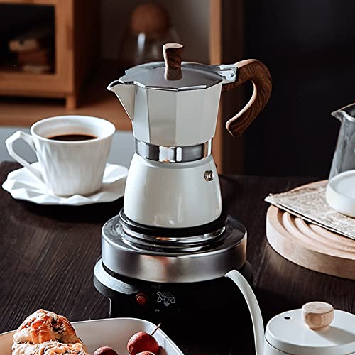 Conyee Coffee Pot, Moka Pot Italian Coffee Maker 3 cup/5 OZ Stovetop Espresso Maker for Gas or Electric Ceramic Stovetop Camping Manual Cuban Coffee Percolator for Cappuccino or Latte - Image 4