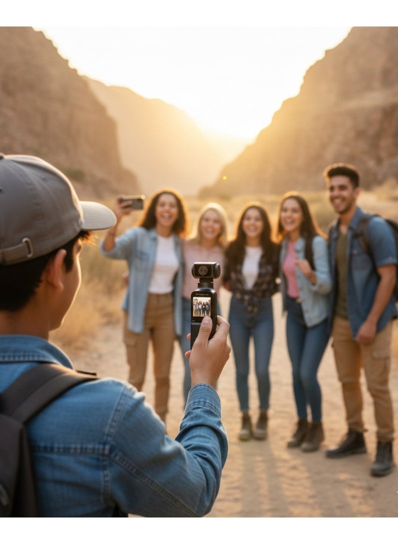 4K Body Camera with External Microphone Mini Pocket Cam 1.33” HD 270° Rotating Lens Image Stabilization Wireless Transfer Long Battery for Outdoor Sports Travel Vlogging - Image 5