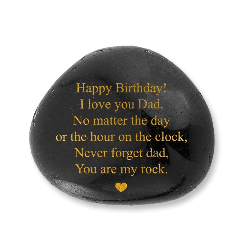 VELENTI Dad Birthday Gifts - You are My Rock Engraved Pebble - Heartwarming Birthday Gift for Dad - Happy Birthday Dad Gift from Son  Daughter - Birthday Gift Ideas for Dad - Cool Dad Birthday Presents - Image 1