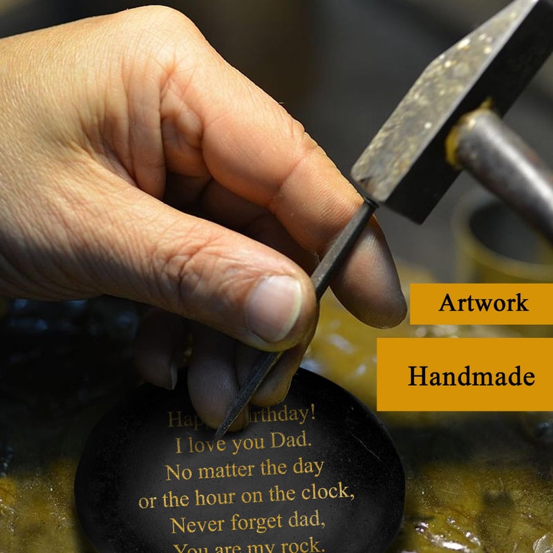 VELENTI Dad Birthday Gifts - You are My Rock Engraved Pebble - Heartwarming Birthday Gift for Dad - Happy Birthday Dad Gift from Son  Daughter - Birthday Gift Ideas for Dad - Cool Dad Birthday Presents - Image 5