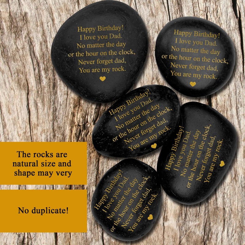 VELENTI Dad Birthday Gifts - You are My Rock Engraved Pebble - Heartwarming Birthday Gift for Dad - Happy Birthday Dad Gift from Son  Daughter - Birthday Gift Ideas for Dad - Cool Dad Birthday Presents - Image 4