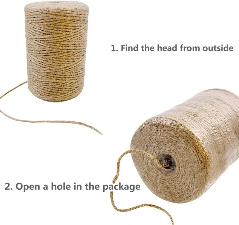 PH PERKHOMY PerkHomy Natural Jute Twine 600 Feet Long Colored Twine Rope for Crafts Gift Wrapping Packing Gardening and Wedding Decor (Black) - Image 4