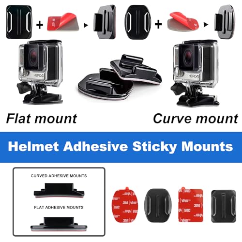 Sruim Flexible Adhesive Mount Helmet Base Kit with Extension Rod for Insta 360 X5 X4 X3 X2 X RS, Helmet Sticky Mounts Compatible with Go Pro 13/12/11/10/ Max/9/8/7/6 Session, DJI Osmo Action Cameras - Image 2