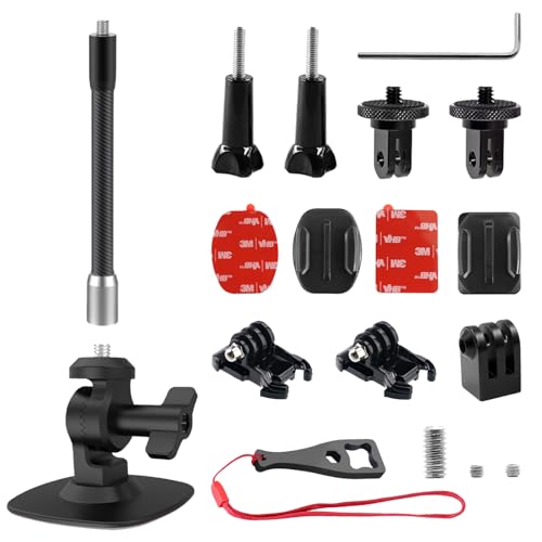 Sruim Flexible Adhesive Mount Helmet Base Kit with Extension Rod for Insta 360 X5 X4 X3 X2 X RS, Helmet Sticky Mounts Compatible with Go Pro 13/12/11/10/ Max/9/8/7/6 Session, DJI Osmo Action Cameras - Image 1