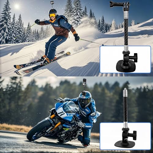 Sruim Flexible Adhesive Mount Helmet Base Kit with Extension Rod for Insta 360 X5 X4 X3 X2 X RS, Helmet Sticky Mounts Compatible with Go Pro 13/12/11/10/ Max/9/8/7/6 Session, DJI Osmo Action Cameras - Image 5