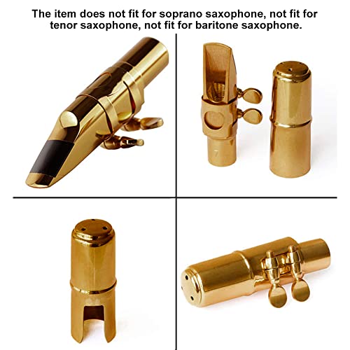 CXOYLL Alto Sax Saxophone Mouthpiece w/Cap & Ligatures, Brass Metal Eb Alto Sax Mouthpieces for Saxophone Professionals and Beginners (Gold - 7C) - Image 5