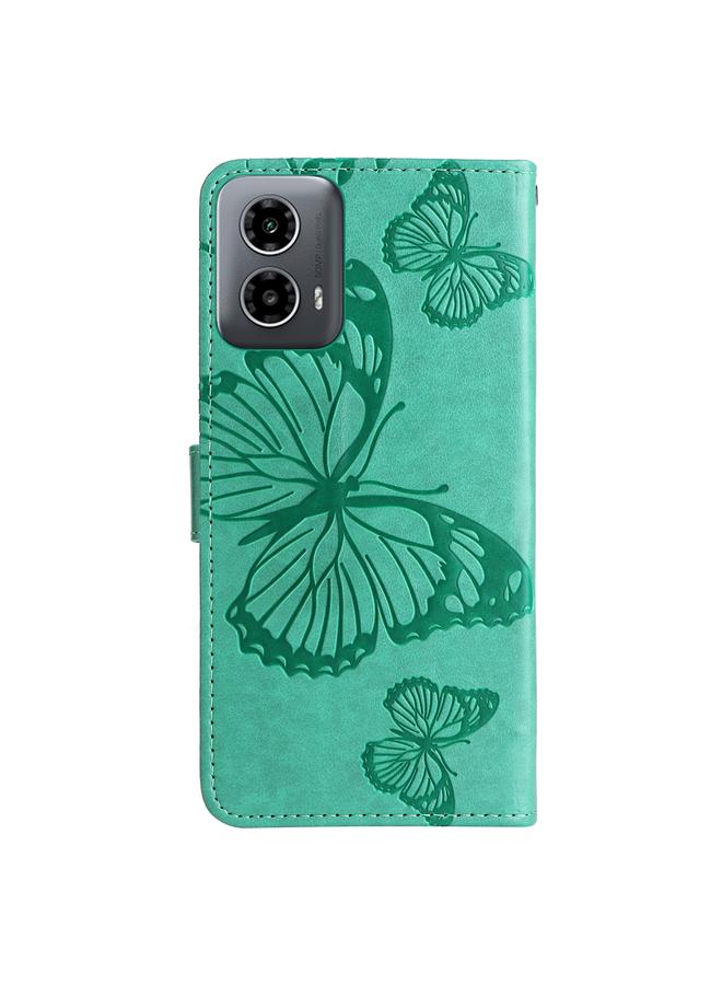 اس-توب جراب لهاتف Motorola Moto G34، جراب هاتف جلدي قابل للطي بنقشة فراشة ثلاثية الأبعاد - Image 3