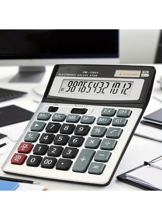 2 Pieces Black Dual Power Desktop Calculator Large Display Easy Carry Solar Battery - Image 5