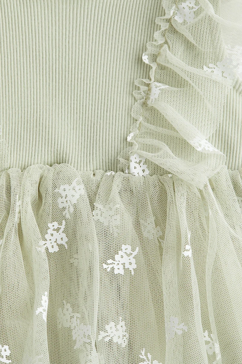 H&M Printed tulle-skirt dress