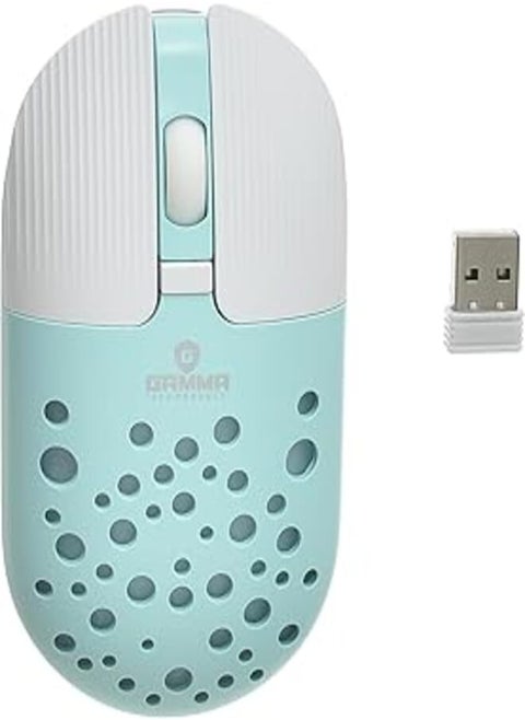 Gamma M-13 Wireless Mouse Colorful Design With Nano USB Receiver And Bluetooth Dual Mode 2.4G - Mint White