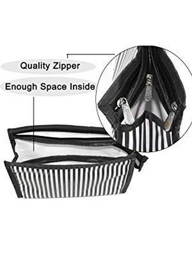 Prink Polyester Cosmetic Pouchmakeup Kittravelling Pouch (Set Of 3) (Black_Set Of 3 Lining Pouch Black)  - Image 4