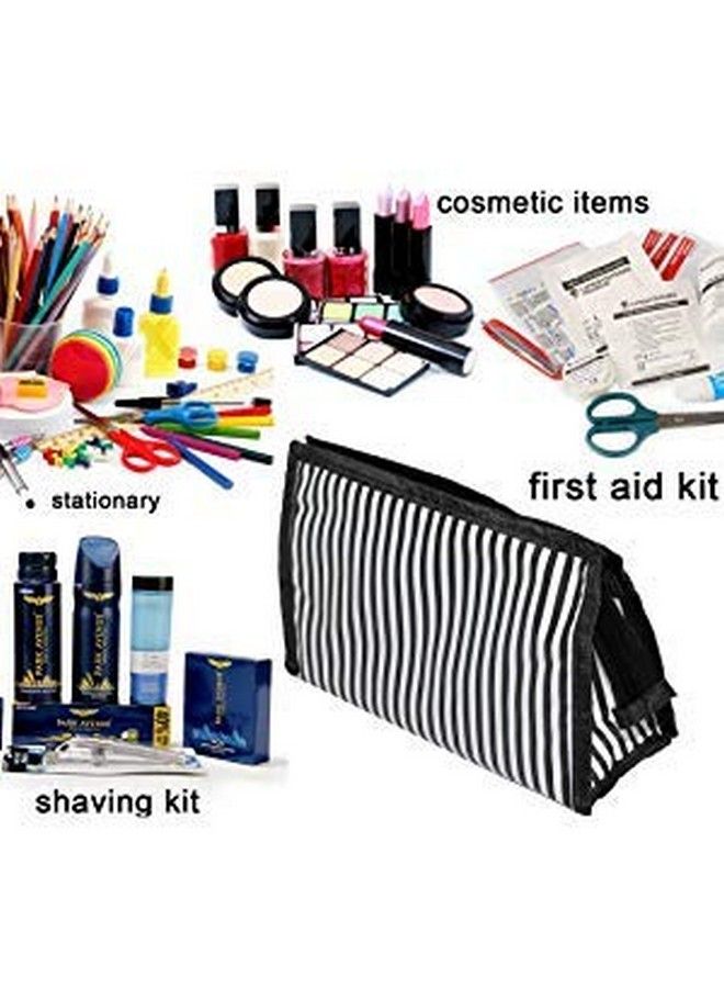 Prink Polyester Cosmetic Pouchmakeup Kittravelling Pouch (Set Of 3) (Black_Set Of 3 Lining Pouch Black)  - Image 5