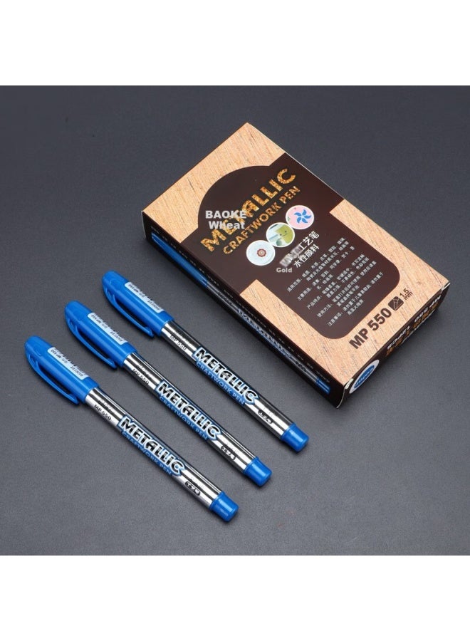 Baoke Mp550 Paint Pen Blue Water-Based Marker Pen Graffiti Pen 12Pcs/Box - Image 4