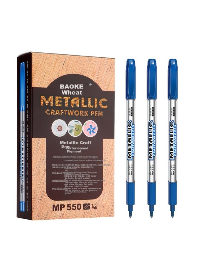 Baoke Mp550 Paint Pen Blue Water-Based Marker Pen Graffiti Pen 12Pcs/Box - Image 1