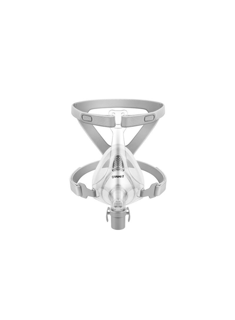 Yuwell A full-face mask compatible with CPAP and BiPAP devices, made of flexible medical-grade silicone, reduces air leakage and improves mask stability for a quieter and more consistent treatment experience. - Image 1