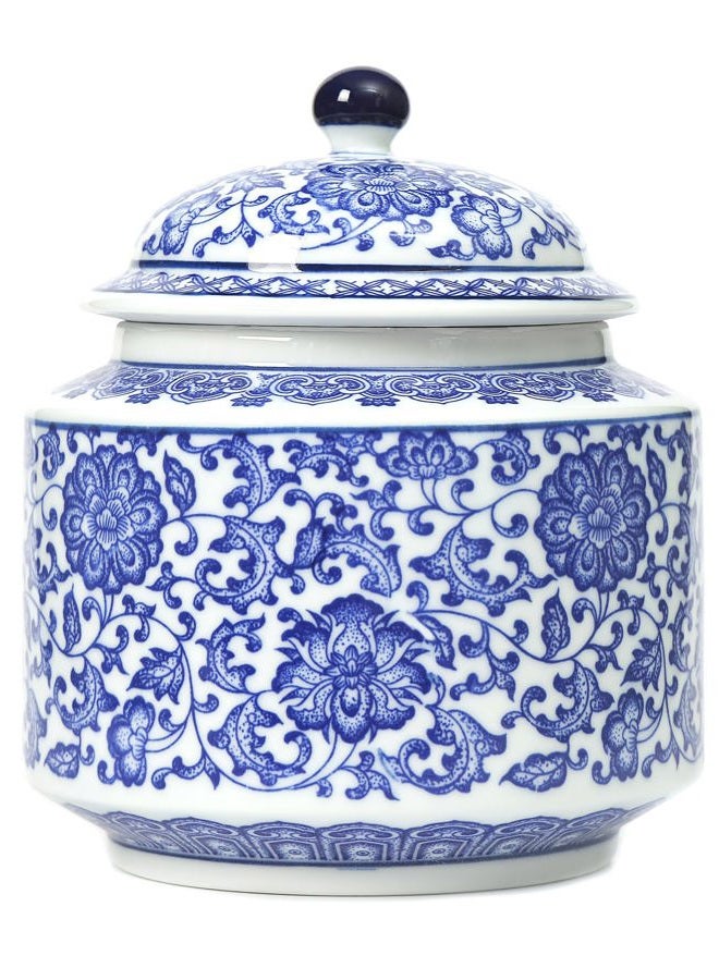 GaLouRo Blue and White Ginger Jar, Chinoiserie Vase, Small Chinoiserie Porcelain for Home Décor, Ginger Jar Vase Decor for Living Room, Shelf, Table, 7.5”H - Image 1