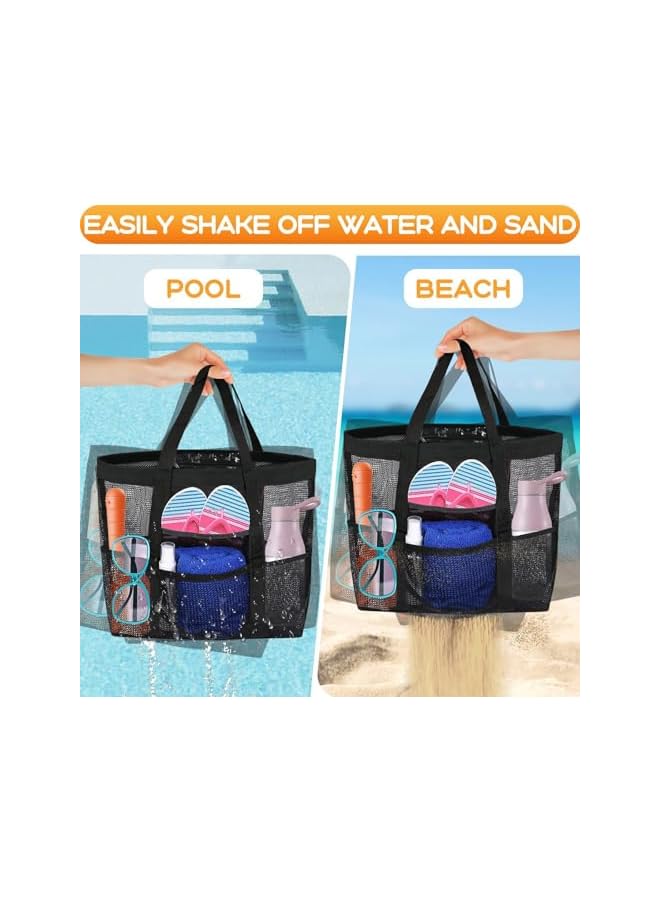 S-TOP Large Beach Bag,Foldable Beach Bag with Zipper Pockets,Waterproof Sandproof Beach Tote Bag for Family Beach Trip,Casual Womens Swimming Bag,Cruise Vacation Essentials 38.8738.87 - Image 2