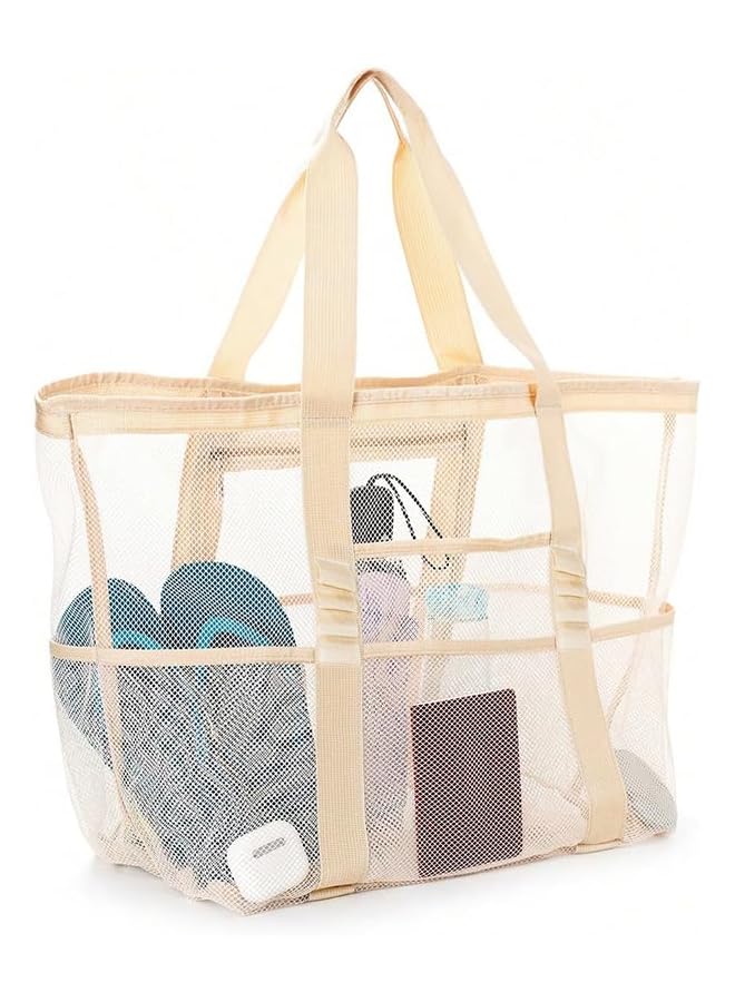 S-TOP Large Beach Bag,Foldable Beach Bag with Zipper Pockets,Waterproof Sandproof Beach Tote Bag for Family Beach Trip,Casual Womens Swimming Bag,Cruise Vacation Essentials 38.8738.87 - Image 1