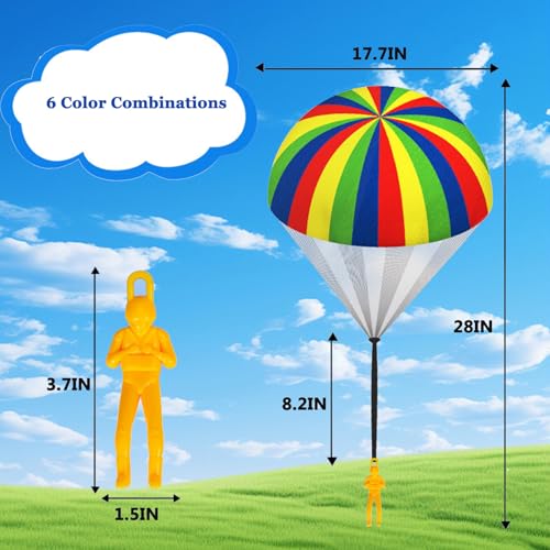 utosday Parachute Toy Easter Eggs Outdoor Flying Parachute for Kid Throwing Childrens Flying Toys with Small Figures Easter Basket Stuffers Top Indoor Hand Throw Soliders for 312 Year Old 6PCS - Image 5