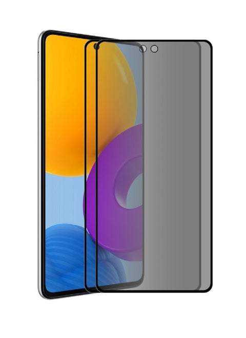 2 Pieces Tempered Glass Screen Protector Anti-Spy Privacy Designed For Samsung Galaxy M52 Full Screen Coverage And Bubble Free