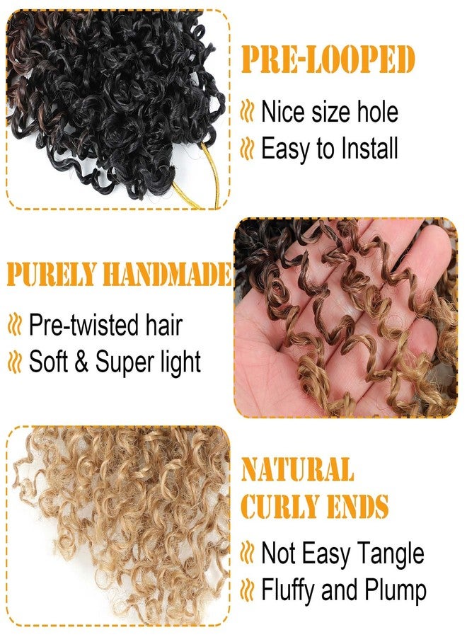 Aksice 10 Inch 8 Packs Yanky Twist Crochet Hair for Women Pre-looped Mini Twist Hair Bohemian Passion Twist Crochet Hair Boho Crochet Braids Synthetic (1B/30/27) - Image 3