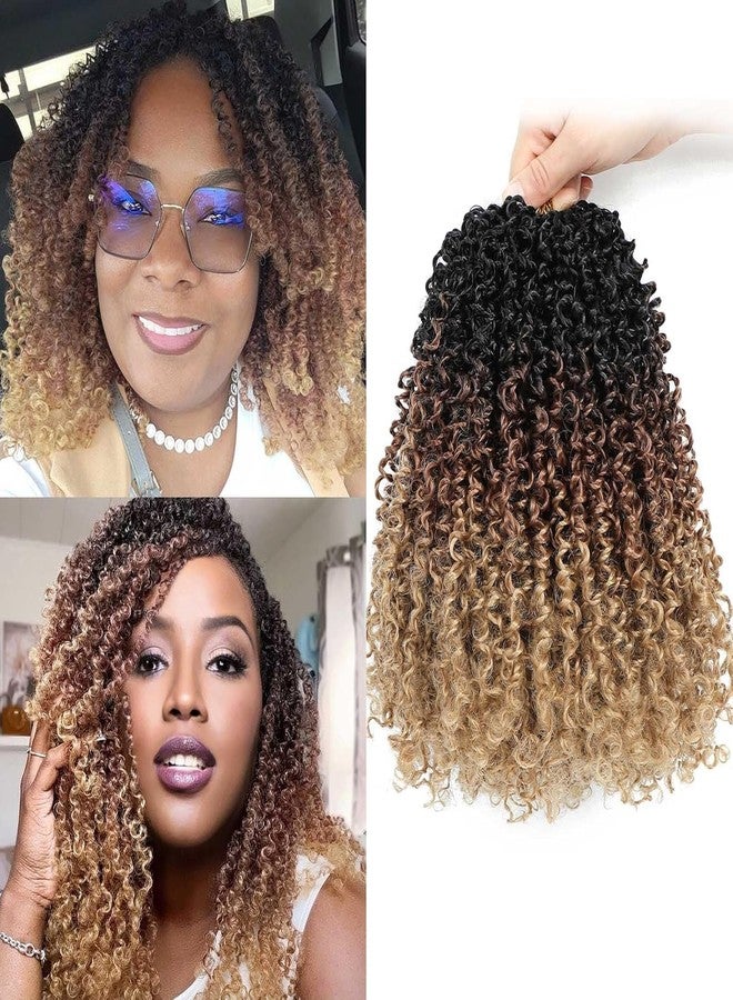 Aksice 10 Inch 8 Packs Yanky Twist Crochet Hair for Women Pre-looped Mini Twist Hair Bohemian Passion Twist Crochet Hair Boho Crochet Braids Synthetic (1B/30/27) - Image 1