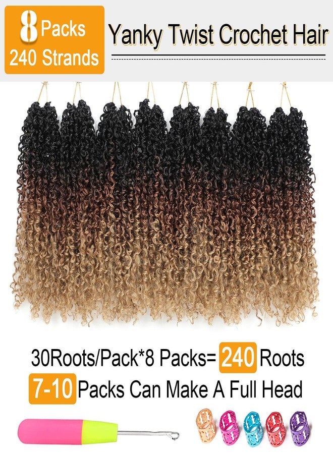 Aksice 10 Inch 8 Packs Yanky Twist Crochet Hair for Women Pre-looped Mini Twist Hair Bohemian Passion Twist Crochet Hair Boho Crochet Braids Synthetic (1B/30/27) - Image 4