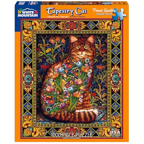 White Mountain Puzzles Tapestry Cat - 1000 Piece Jigsaw Puzzle - Image 2