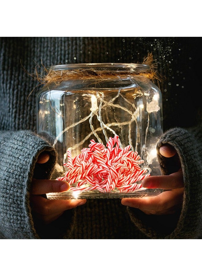 جيجكسين 60 قطعة من عصي الحلوى الصغيرة لعيد الميلاد للحرف اليدوية زينة عصا الحلوى البلاستيكية زينة الحلوى الصغيرة للديكور مجسمات عيد الميلاد للحرف اليدوية حلوى صناعية صغيرة لتعليقها على الشجرة (أحمر وأبيض) - Image 4