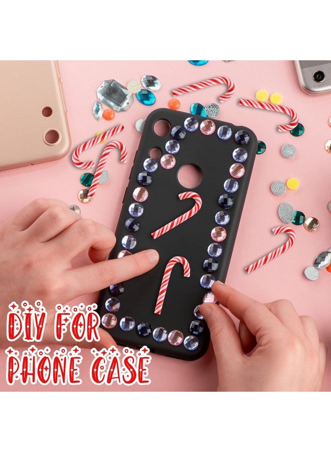 جيجكسين 60 قطعة من عصي الحلوى الصغيرة لعيد الميلاد للحرف اليدوية زينة عصا الحلوى البلاستيكية زينة الحلوى الصغيرة للديكور مجسمات عيد الميلاد للحرف اليدوية حلوى صناعية صغيرة لتعليقها على الشجرة (أحمر وأبيض) - Image 5