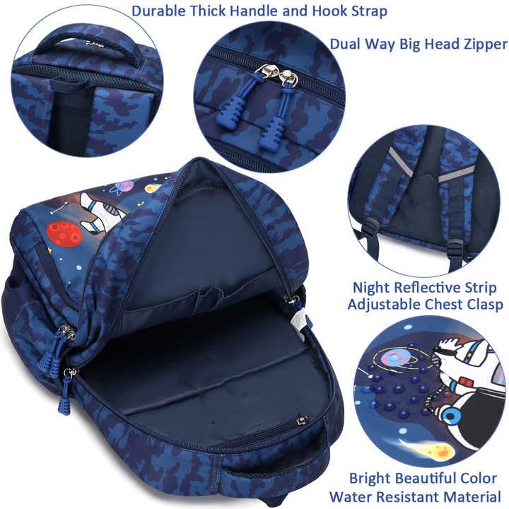 TRUE HUMAN Multipurpose Lightweight/Casual backpack for School/college/travel/Tuition Bag For Boys/Girls/Kids (SPACE BOY) - Image 3